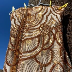 Strapless sequin dress